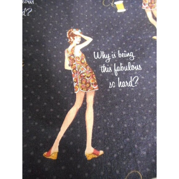 Simplicity Fabric exclusive for Joann vintage lady Quilt Craft 2 7/8 yards #2 - Picture 2 of 4